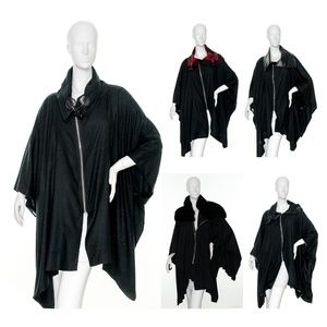 Set of 8 Black Cashmere-Feel Kimono Capes : New Never Worn Samples